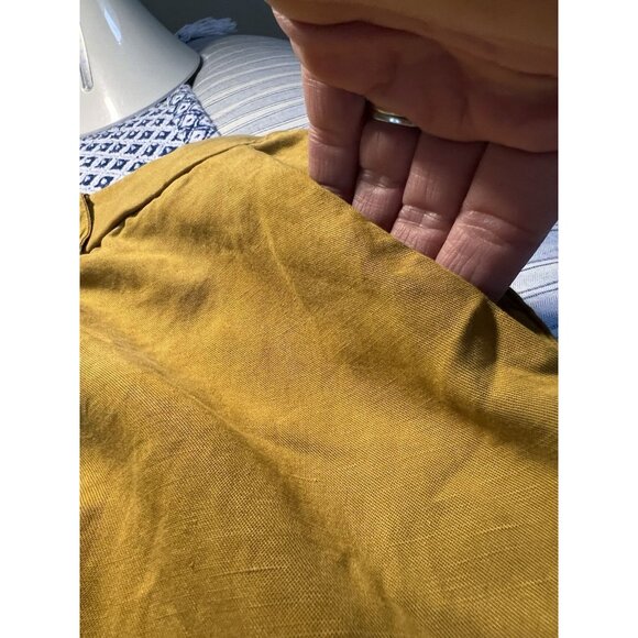 Torrid Mustard Yellow Wide Leg Pants Pull On Stretch Linen Blend 18 Beach Cruise - Picture 8 of 9